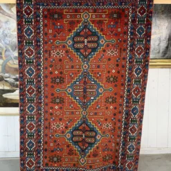 Hand-knotted Turkoman Wool Rug